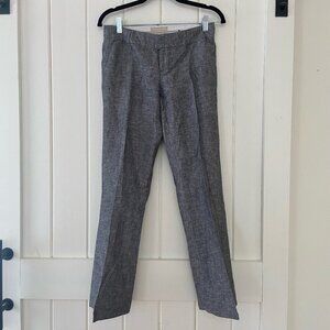 Banana Republic Size 2 PETITE Gray Linen Cotton Career Office Work Pants